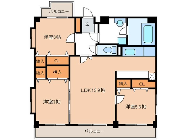 オ－クピア室見の物件間取画像